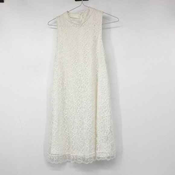 Urban Outfitters Cooperative high neck sleeveless white nylon lace mini dress SP - Picture 14 of 16